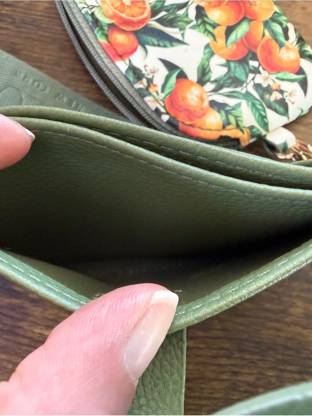Rachel Zoe Olive Green Wrist Strap with Matching Citrus Pouch Accent - Picture 12 of 12